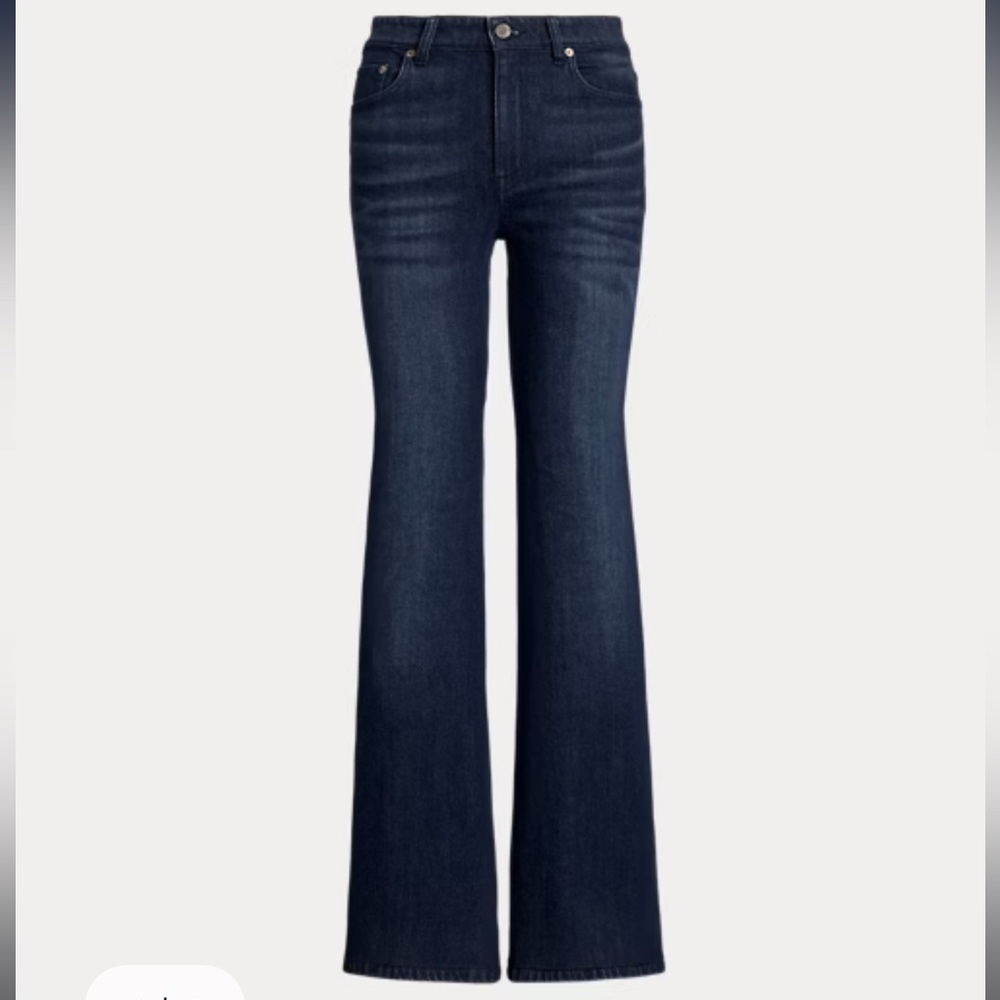 Lauren Ralph Lauren Blue Flare Wide Leg Jeans
